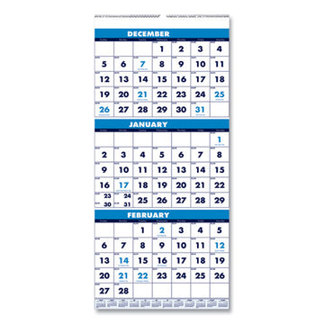 House of Doolittle™ Recycled Three-month Format Wall Calendar, Vertical Orientation, 8 X 17, White Sheets, 14-month (dec To Jan): 2021 To 2023 freeshipping - TVN Wholesale